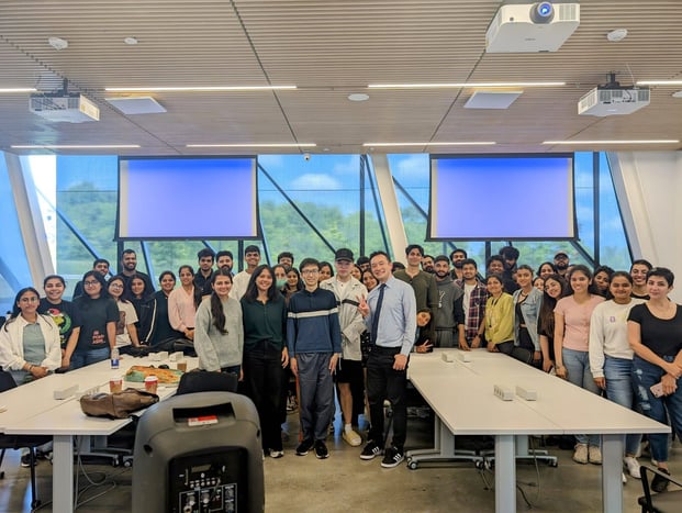 A group photo of YorkU SCS students with the guest speaker Luki Danukarjanto in the class