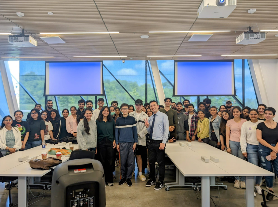 Group photo of my classmates with Professor Rahim and guest speaker Luki Danukarjanto at York School of Continuing Studies.