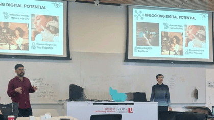 An image of me addressing faculty and students in classroom regarding project presentation on digital landscape for my brand