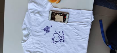 It's Ok to Dance Alone drawing on White Shirt