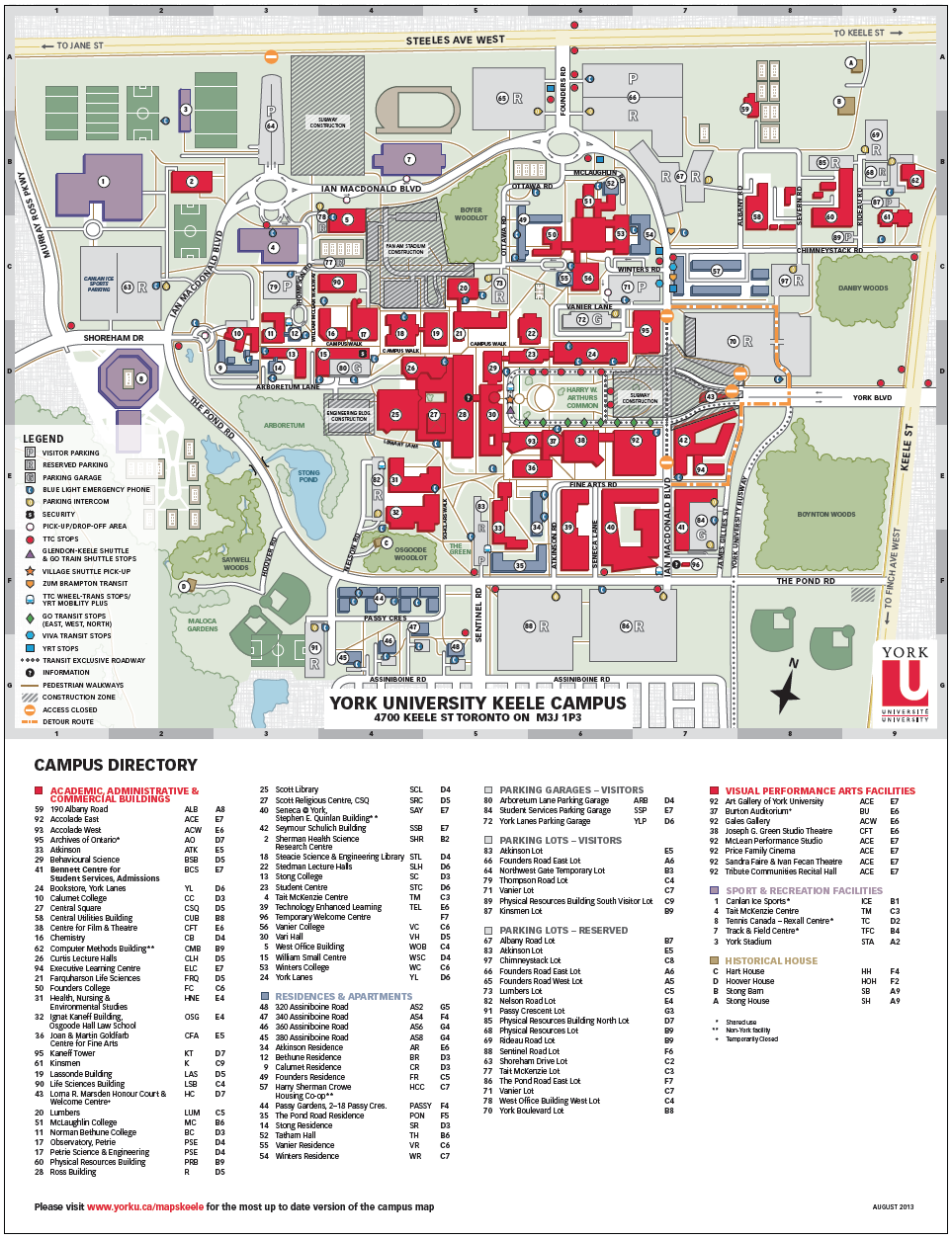 York University campus map