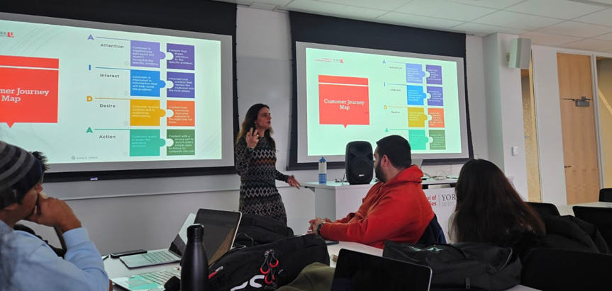 prof. roveena of york scs teaching a diverse group of york scs students