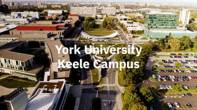 "York University School of Continuing Studies homepage, featuring a banner with a call to action to explore programs, and sections highlighting program updates, student testimonials, news, and events."