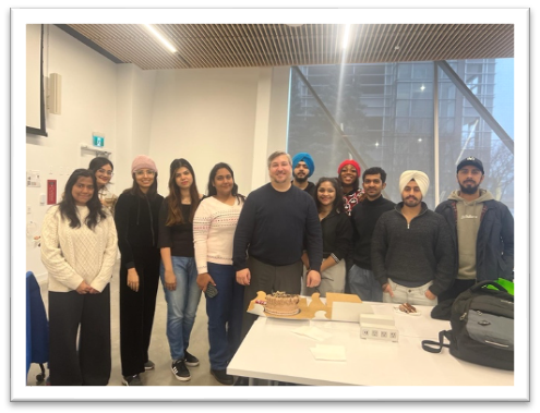Celebration of Professor Heath Applebaum birthday and last day of his class.